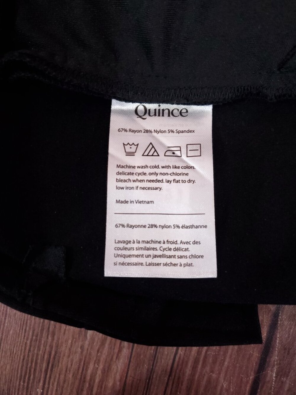 Quince Womens Size 4 Ultra Stretch Ponte Trousers Black Wide Leg High Rise Pants - Picture 10 of 14